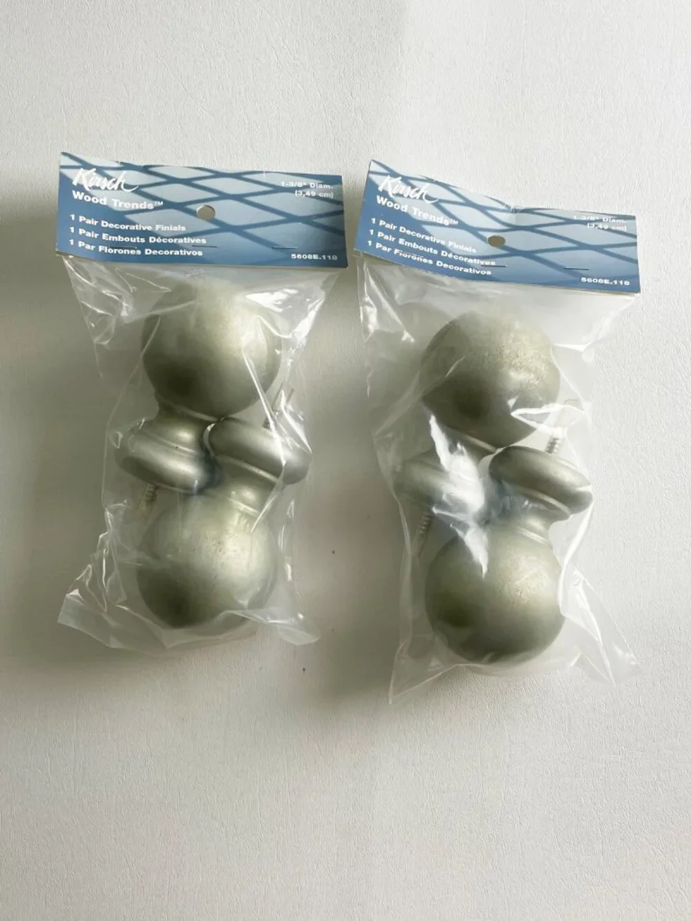 Kirsch Wood Aged Pewter Ball Finials for 1 3/8
